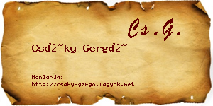 Csáky Gergő névjegykártya